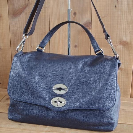 極美品★(伊)ザネラート/ZANELLATO【定価￥91,300-★貴重なポスティーナ M+サイズ/メンズ】Mプラス/マルカプント/紺/バッグ★N5733