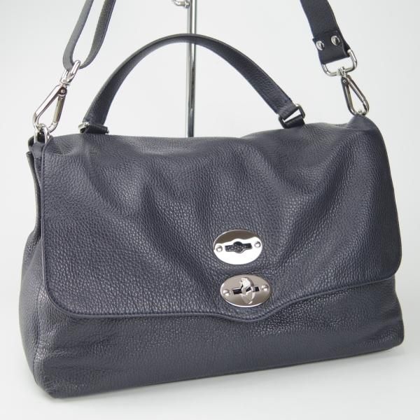 極美品★(伊)ザネラート/ZANELLATO【定価￥91,300-★貴重なポスティーナ M+サイズ/メンズ】Mプラス/マルカプント/紺/バッグ★N5733