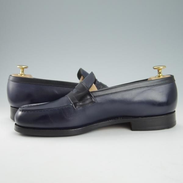 極上★J.M.ウェストン 7C【現行定価￥121,000-★コンビ仕様/180/コインローファー】41ラスト/カーフ/紺×黒/Weston/ウエストン★h044