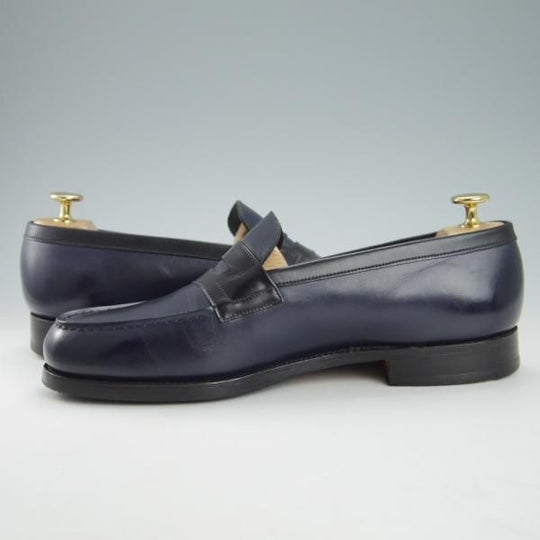 極上★J.M.ウェストン 7C【現行定価￥121,000-★コンビ仕様/180/コインローファー】41ラスト/カーフ/紺×黒/Weston/ウエストン★h044