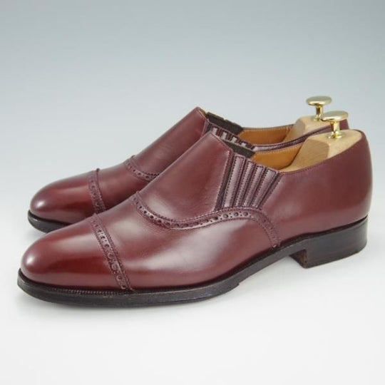 極上★クロケット&ジョーンズ 8E【★(英)ポールセンスコーン別注/Poulsen Skone】サイドエラスティック/カーフ/赤茶/Crockett&Jones★h046