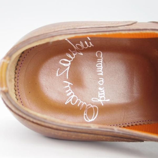 極美品★(伊)サントーニ SIZE 8【ブラックラピド製法★フルブローグ/シボ革】茶/メンズ/Santoni★h047