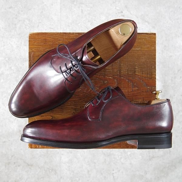 未使用★(スペイン製)マグナーニ SIZE 41【ブラックラピド製法★ボロネーゼ/13935】プレーントゥ/カーフ/赤茶/MAGNANNI★h052