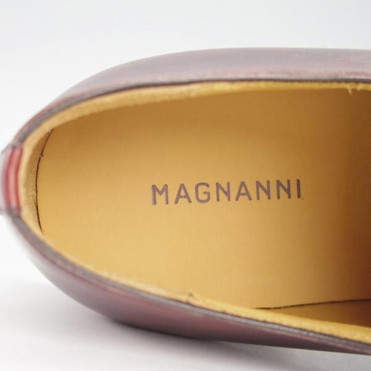 未使用★(スペイン製)マグナーニ SIZE 41【ブラックラピド製法★ボロネーゼ/13935】プレーントゥ/カーフ/赤茶/MAGNANNI★h052