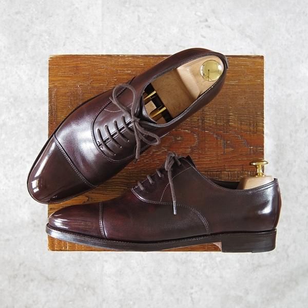 美品★ジョンロブ 5E【定価￥195,800-★CITY 2/シティ/7000ラスト】ミュージアムカーフ/ストレートチップ/濃茶/メンズ/JOHN LOBB★h054