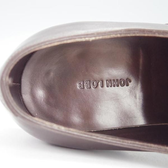 美品★ジョンロブ 5E【定価￥195,800-★CITY 2/シティ/7000ラスト】ミュージアムカーフ/ストレートチップ/濃茶/メンズ/JOHN LOBB★h054