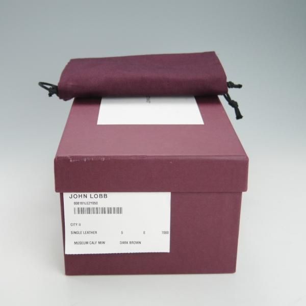 美品★ジョンロブ 5E【定価￥195,800-★CITY 2/シティ/7000ラスト】ミュージアムカーフ/ストレートチップ/濃茶/メンズ/JOHN LOBB★h054