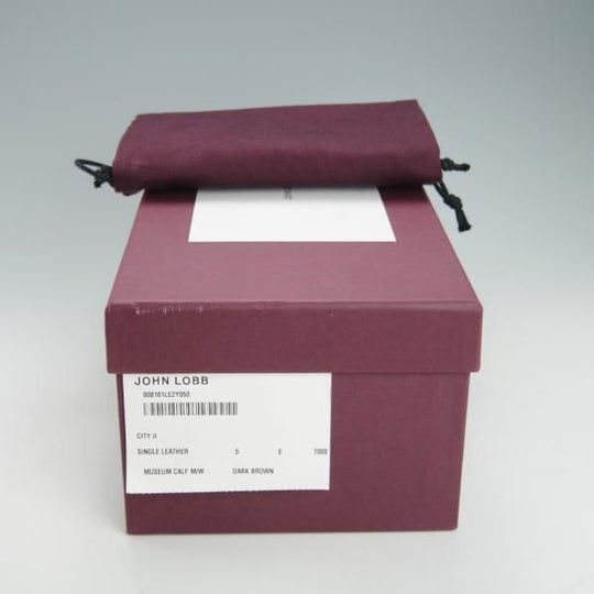 美品★ジョンロブ 5E【定価￥195,800-★CITY 2/シティ/7000ラスト】ミュージアムカーフ/ストレートチップ/濃茶/メンズ/JOHN LOBB★h054
