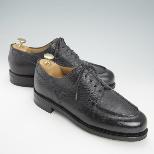 極美品★パラブーツ SIZE 6【モデル定価￥77,000-★ドレス仕様シャンボード/CHAMBORD】Uチップ/グレインレザー/黒/Paraboot★h055