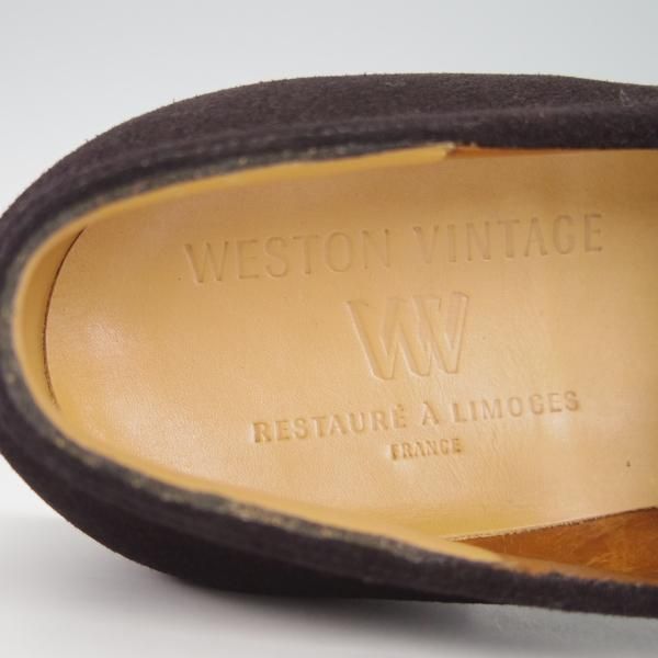 ★J.M.ウェストン 5.5D【貴重★WESTON VINTAGE/180/コインローファー】41ラスト/スエード/黒/ウエストン・ヴィンテージ★h057