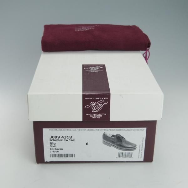 極美品★(独)ハインリッヒ・ディンケラッカー SIZE 6【現行定価￥193,600-★コードバン仕様/RIO/リオ】黒/Heinrich Dinkelacker★h061