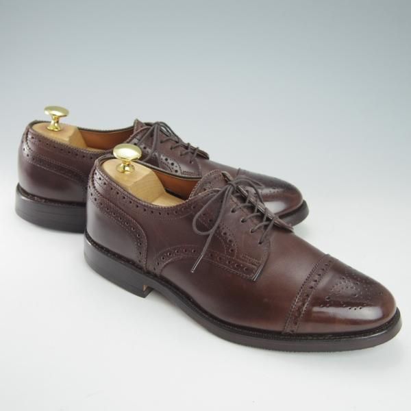 極美品★(米)アレンエドモンズ 6.5C【現行定価7.5万円程度★Sanford/サンフォード】セミブローグ/カーフ/濃茶/ALLEN EDMONDS★h062