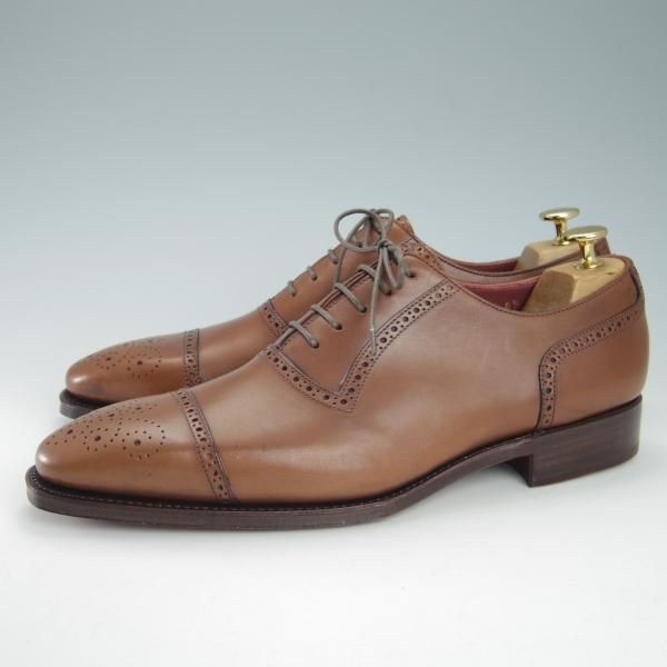 未使用★Perfetto/ペルフェット SIZE 8.5【定価￥49,350-★グッドイヤーウェルテッド製法/PF-2036HK】セミブローグ/カーフ/茶★h063