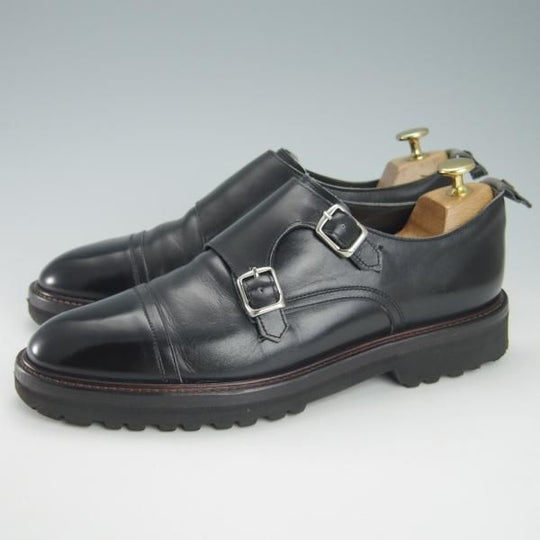 極上★WH/ダブルエイチ SIZE 7【貴重★(仏)OLD ENGLAND別注/ダブルモンク】カーフ/黒/メンズ/オールドイングランド★h064