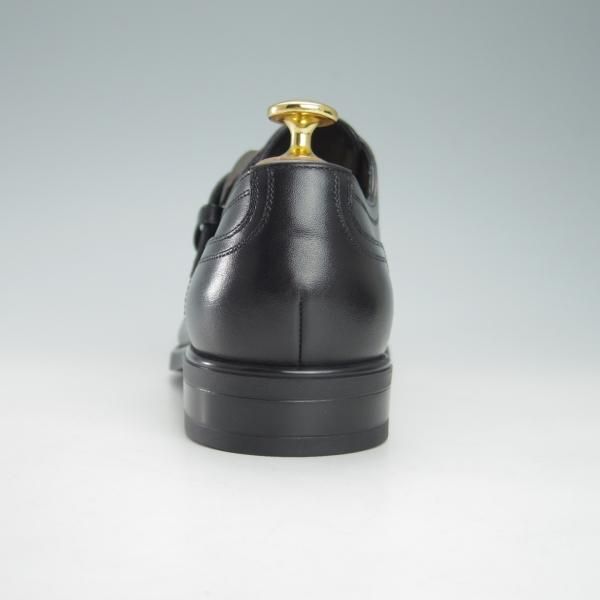 新品★(伊)ア・テストーニ SIZE 5.5【★モンクストラップ/黒】カーフ/メンズ/a.testoni★h065