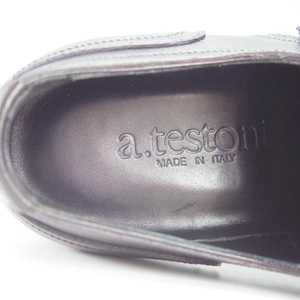 新品★(伊)ア・テストーニ SIZE 5.5【★モンクストラップ/黒】カーフ/メンズ/a.testoni★h065