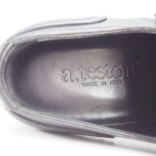 新品★(伊)ア・テストーニ SIZE 5.5【★モンクストラップ/黒】カーフ/メンズ/a.testoni★h065