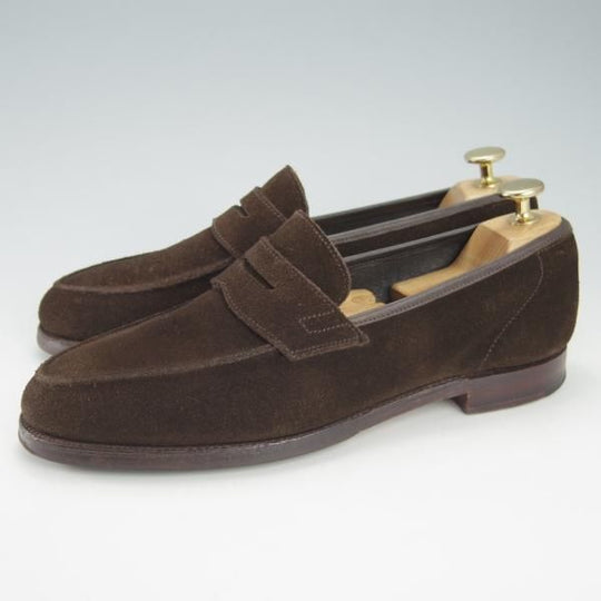 極上★クロケット&ジョーンズ 6E【★コインローファー/スエード】濃茶/メンズ/Crockett&Jones★h070