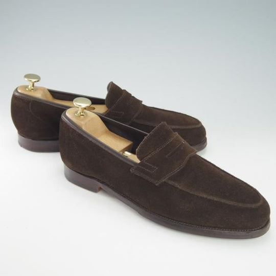 極上★クロケット&ジョーンズ 6E【★コインローファー/スエード】濃茶/メンズ/Crockett&Jones★h070