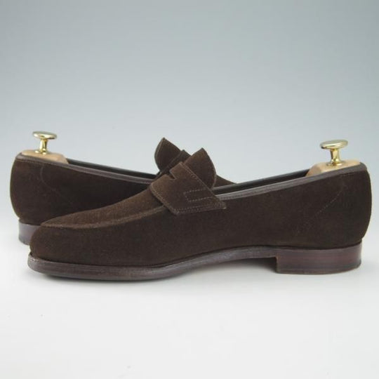 極上★クロケット&ジョーンズ 6E【★コインローファー/スエード】濃茶/メンズ/Crockett&Jones★h070