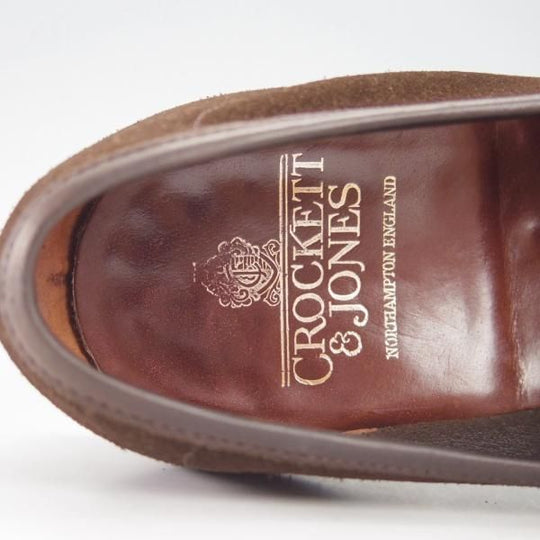 極上★クロケット&ジョーンズ 6E【★コインローファー/スエード】濃茶/メンズ/Crockett&Jones★h070