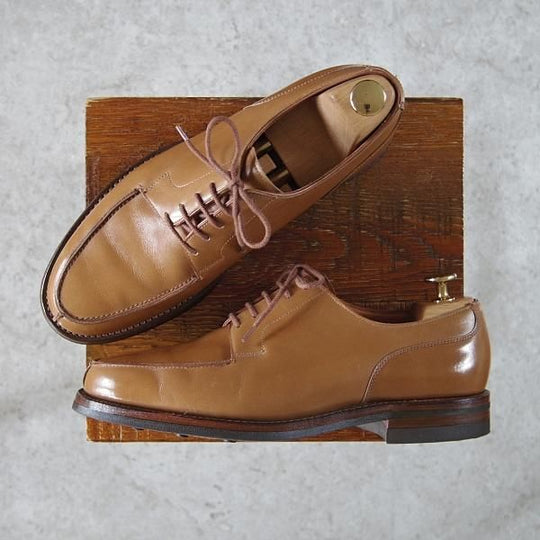 極美品★クロケット&ジョーンズ 6.5E【現行定価￥88,000-★ダイナイトソール仕様/モールトン/MORETON】薄茶/Crockett&Jones★h080