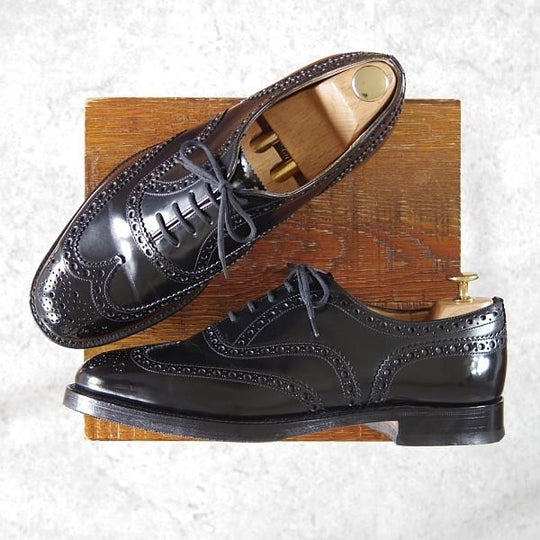 極上★チャーチ 80F/UK8【定価￥155,100-★BURWOOD/バーウッド】81ラスト/5都市ロゴ/ポリッシュドバインダーカーフ/黒/Church's★h082