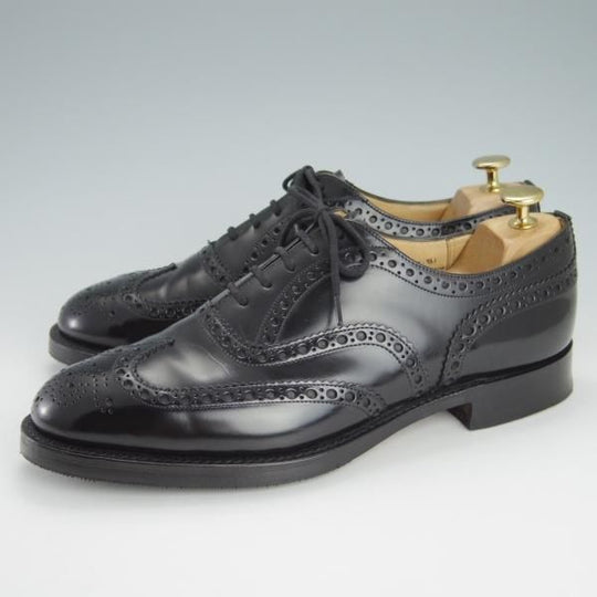極上★チャーチ 80F/UK8【定価￥155,100-★BURWOOD/バーウッド】81ラスト/5都市ロゴ/ポリッシュドバインダーカーフ/黒/Church's★h082