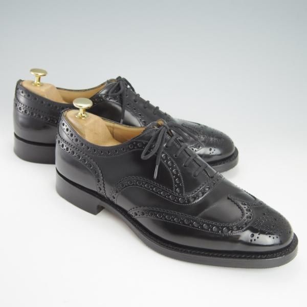 極上★チャーチ 80F/UK8【定価￥155,100-★BURWOOD/バーウッド】81ラスト/5都市ロゴ/ポリッシュドバインダーカーフ/黒/Church's★h082