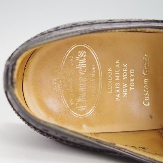 極上★チャーチ 80F/UK8【定価￥155,100-★BURWOOD/バーウッド】81ラスト/5都市ロゴ/ポリッシュドバインダーカーフ/黒/Church's★h082