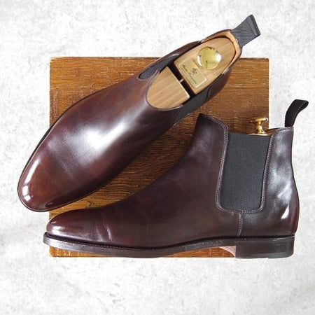 極上★ジョンロブ 7.5E【定価￥308,000-★ミュージアムカーフ/8695ラスト】LAWRY/サイドゴアブーツ/濃茶/メンズ/JOHN LOBB★h083