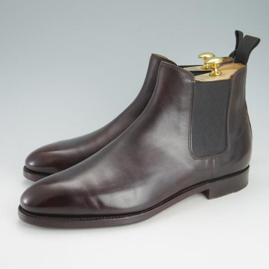 極上★ジョンロブ 7.5E【定価￥308,000-★ミュージアムカーフ/8695ラスト】LAWRY/サイドゴアブーツ/濃茶/メンズ/JOHN LOBB★h083