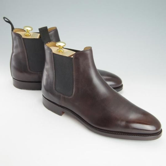 極上★ジョンロブ 7.5E【定価￥308,000-★ミュージアムカーフ/8695ラスト】LAWRY/サイドゴアブーツ/濃茶/メンズ/JOHN LOBB★h083