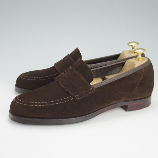美品★クロケット&ジョーンズ 5.5D【★コインローファー/HARVARD】ハーバード/314ラスト/スエード/濃茶/メンズ/Crockett&Jones★h085