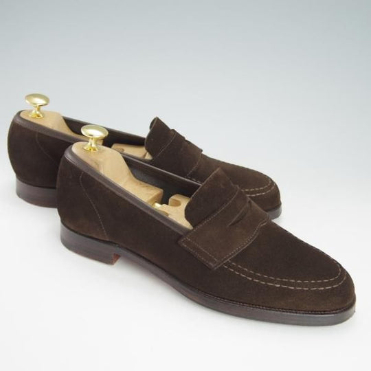 美品★クロケット&ジョーンズ 5.5D【★コインローファー/HARVARD】ハーバード/314ラスト/スエード/濃茶/メンズ/Crockett&Jones★h085