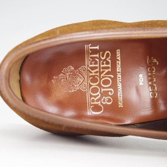 極上★クロケット&ジョーンズ UK6程度【★ビームスF別注/コインローファー】スエード/濃茶/メンズ/BEAMS F/Crockett&Jones★h087