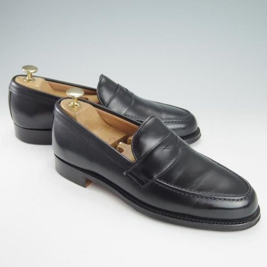 美品★(英)チーニー 6F【定価￥78,100-★HUDSON/ハドソン】5203ラスト/コインローファー/カーフ/黒/メンズ/CHEANEY★h097