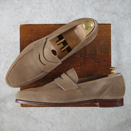 極美品★クロケット&ジョーンズ 9.5E【定価￥74,800-★ビームスF別注/CAMDEN】366ラスト/コインローファー/スエード/Crockett&Jones★h100