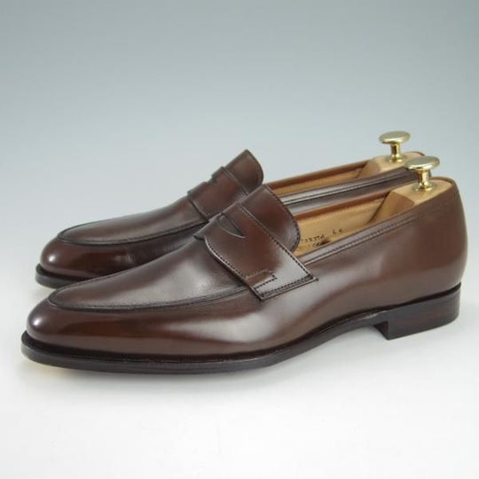 ほぼ未使用★クロケット&ジョーンズ 6E【定価￥104,500-★ハンドグレード/CRAWFORD】363ラスト/ローファー/濃茶/Crockett&Jones★h106