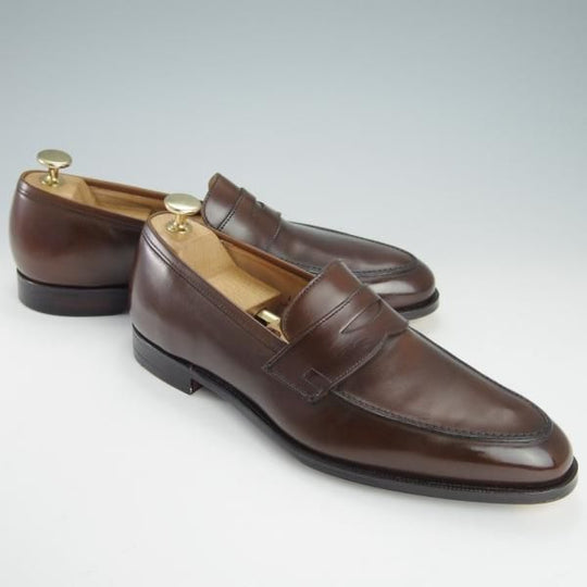 ほぼ未使用★クロケット&ジョーンズ 6E【定価￥104,500-★ハンドグレード/CRAWFORD】363ラスト/ローファー/濃茶/Crockett&Jones★h106