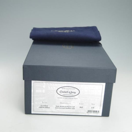 ほぼ未使用★クロケット&ジョーンズ 6E【定価￥104,500-★ハンドグレード/CRAWFORD】363ラスト/ローファー/濃茶/Crockett&Jones★h106