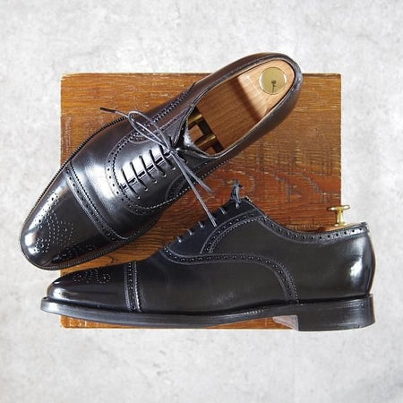 極上★チャーチ 80F/UK8【最上級★ロイヤルコレクション/002ラスト】EDWARD/4都市ロゴ/セミブローグ/カーフ/黒/メンズ/Church's★h116