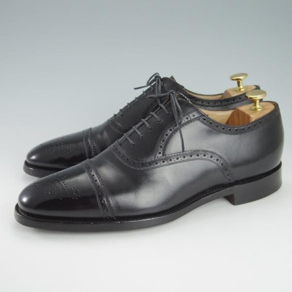 極上★チャーチ 80F/UK8【最上級★ロイヤルコレクション/002ラスト】EDWARD/4都市ロゴ/セミブローグ/カーフ/黒/メンズ/Church's★h116