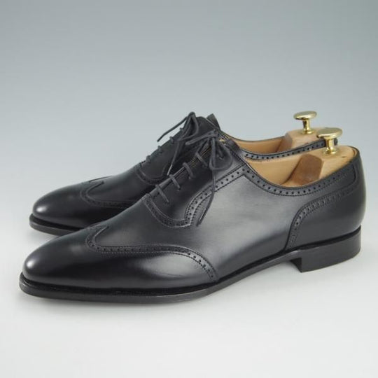 ほぼ試着程度★クロケット&ジョーンズ 8E【★(英)ポールスミス別注/Paul Smith】ブラインドブローグ/カーフ/黒/Crockett&Jones★h118