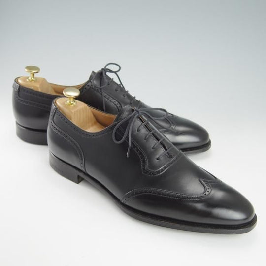 ほぼ試着程度★クロケット&ジョーンズ 8E【★(英)ポールスミス別注/Paul Smith】ブラインドブローグ/カーフ/黒/Crockett&Jones★h118