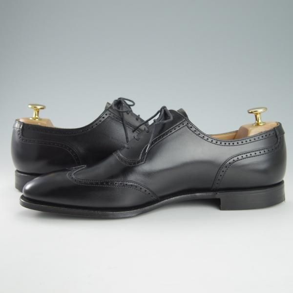 ほぼ試着程度★クロケット&ジョーンズ 8E【★(英)ポールスミス別注/Paul Smith】ブラインドブローグ/カーフ/黒/Crockett&Jones★h118