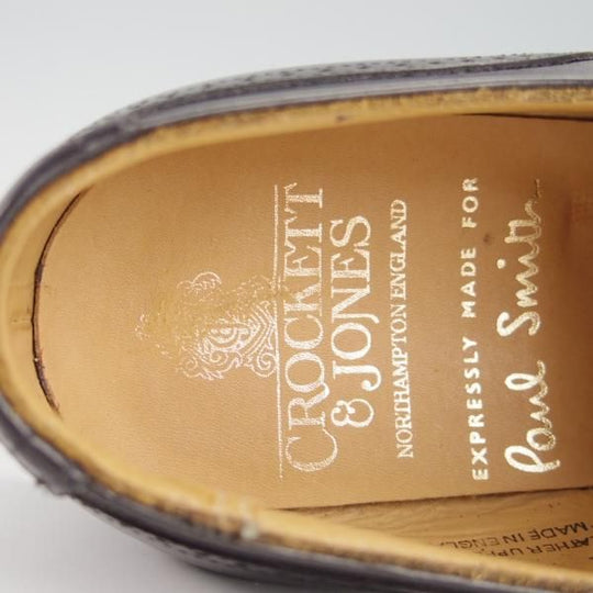 ほぼ試着程度★クロケット&ジョーンズ 8E【★(英)ポールスミス別注/Paul Smith】ブラインドブローグ/カーフ/黒/Crockett&Jones★h118