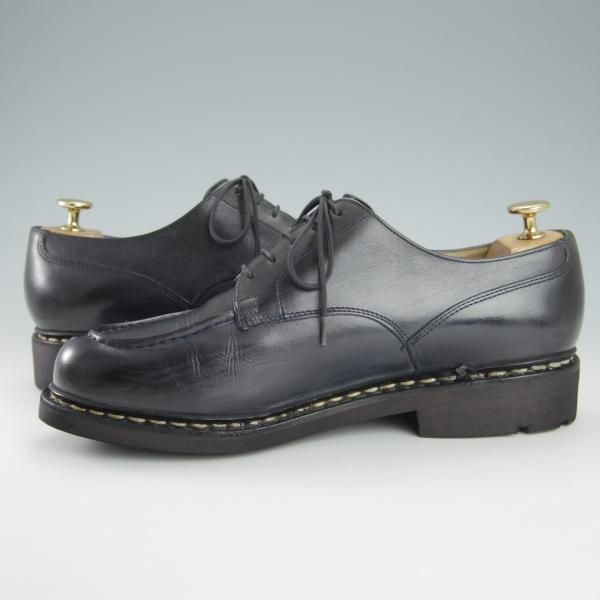 極美品★パラブーツ SIZE 8【定価￥71,500-★シャンボード/CHAMBORD】TEXソール/リスレザー/Uチップ/NUIT/紺/メンズ/Paraboot★h120