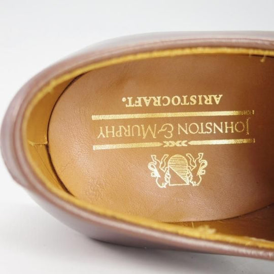 極美品★ジョンストン&マーフィー SIZE 7【★アリストクラフト/ARISTOCRAFT】Uチップ/カーフ/濃茶/メンズ/Johnston&Murphy★h121