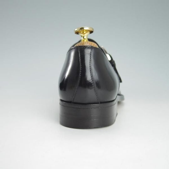 ★(伊)ア・テストーニ SIZE 5【上級★ブラックラピド製法/ブラックラベル】モンクストラップ/カーフ/黒/BLACK LABEL/a.testoni★h124